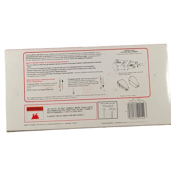 Joy Brite 50 Miniature Christmas Light Set Vintage Indoor Outdoor  27 Ft NOS - Picture 13 of 16